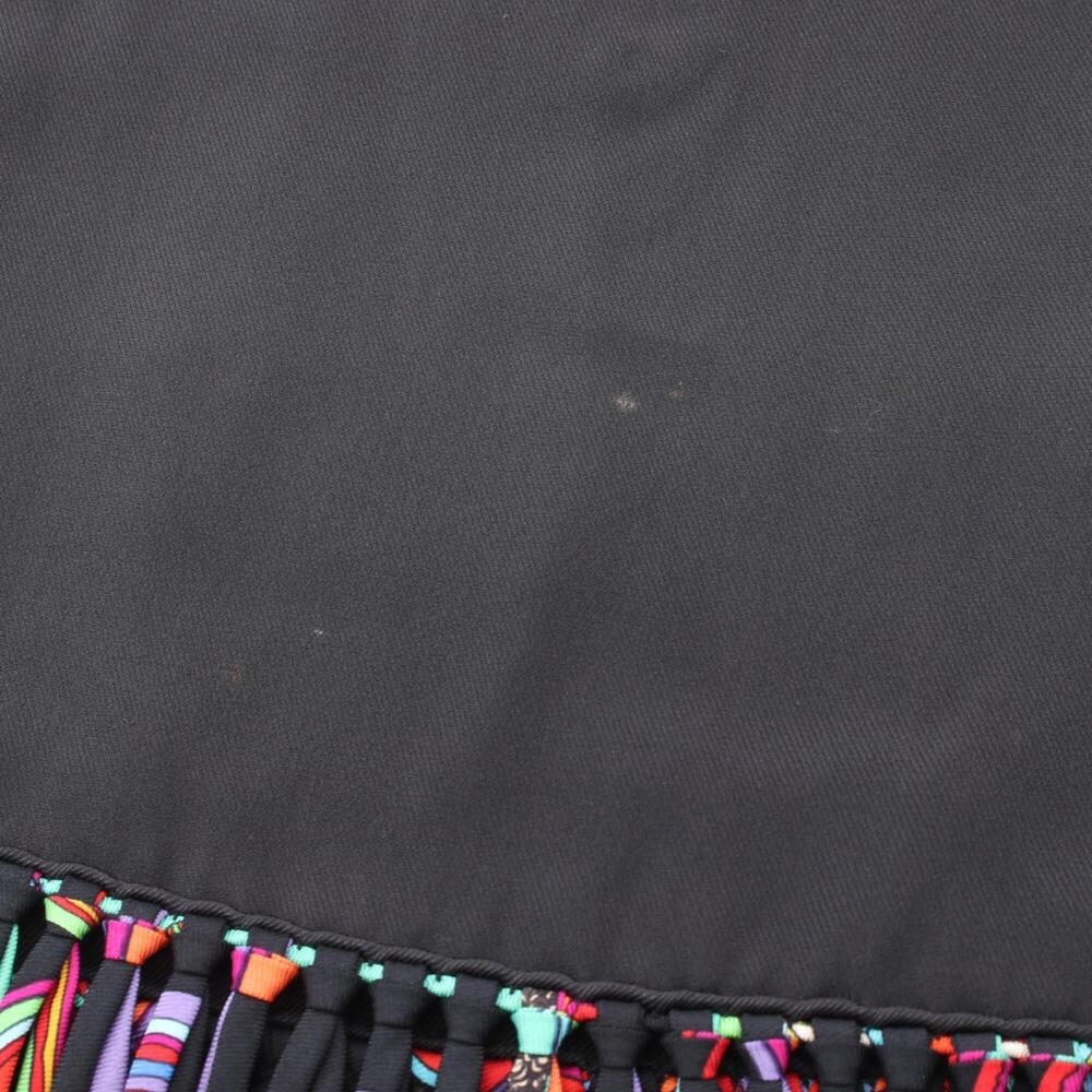 Hermes fringe stole, silk, women's, black/multicolor - Picture 3 of 7